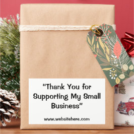 “Thank You for Supporting My Small Business” Rektangulärt Klistermärke