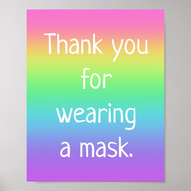 Thank You for Wearing a Mask Rainbow Poster (Framsidan)