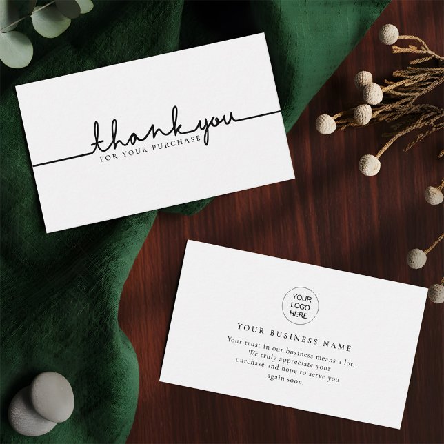 Thank You For Your Purchase Add Your Logo Visitkort (Skapare uppladdad)