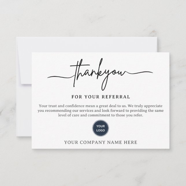 Thank You For Your Referral Card (Framsida)
