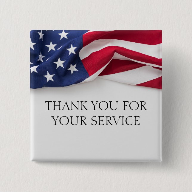 Thank You For Your Service American Flag  Knapp (Framsida)