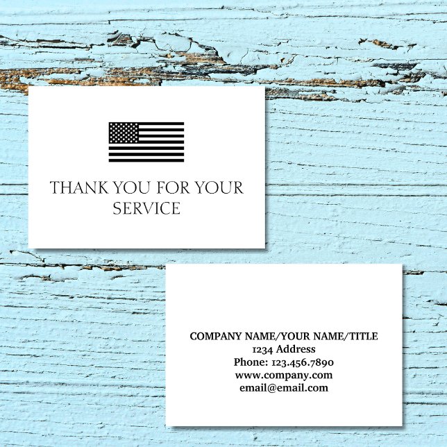 Thank You For Your Service Minimal American Flag Tack Kort (Thank You For Your Service Minimal American Flag Cards)