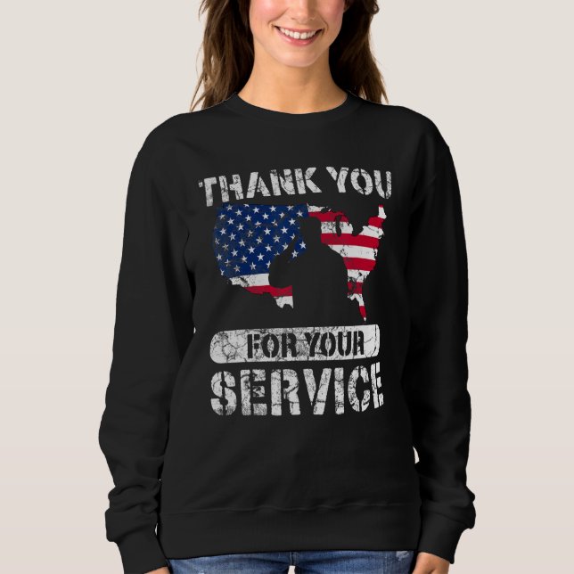 Thank You For Your Service Patriotic Veterans Day_ T Shirt (Framsida)
