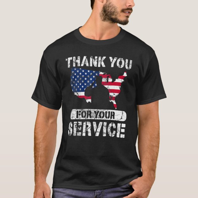 Thank You For Your Service Patriotic Veterans Day_ T Shirt (Framsida)