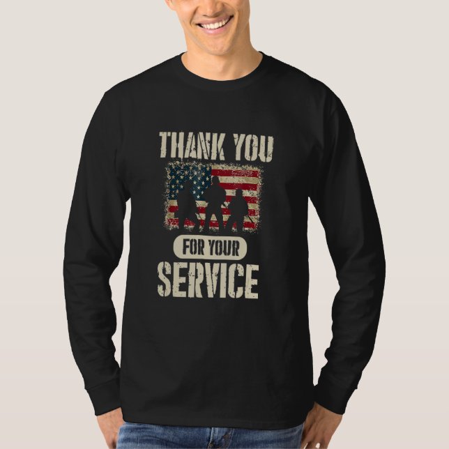 Thank You for Your Service Patriotic Veterans Day T Shirt (Framsida)
