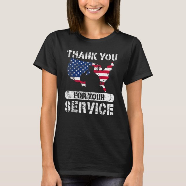 Thank You For Your Service Patriotic Veterans Day_ T Shirt (Framsida)