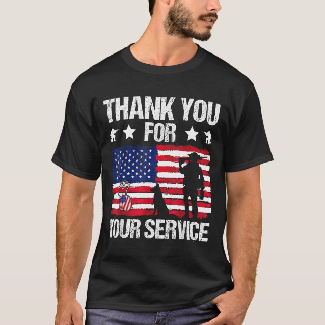Thank You For Your Service Veterans Belgian Malino T Shirt (Framsida)