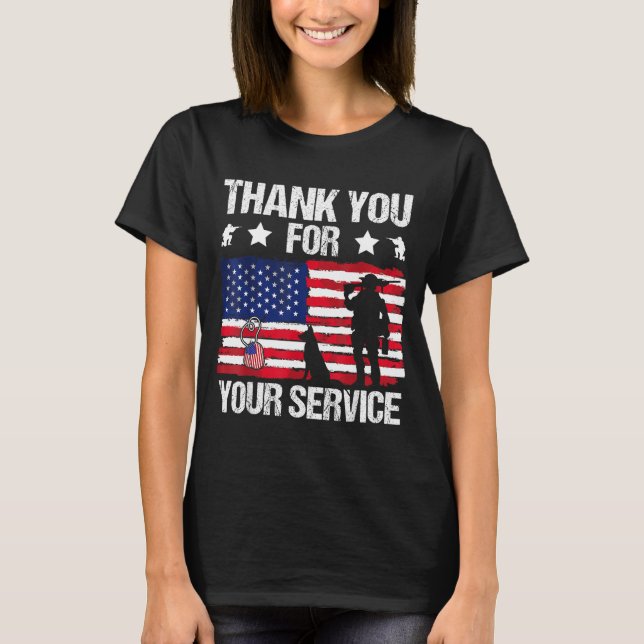 Thank You For Your Service Veterans Belgian Malino T Shirt (Framsida)