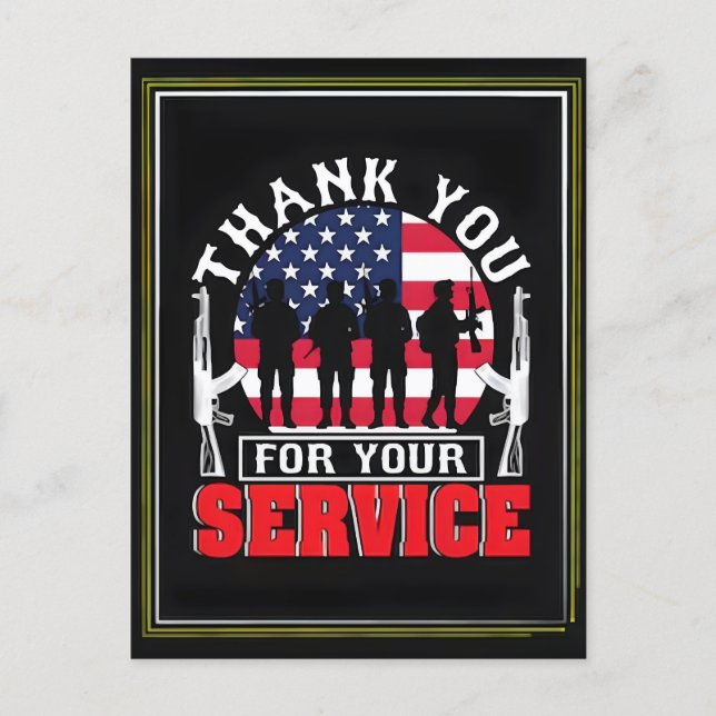 Thank You for Your Service: Veterans Day 2025  Helg Vykort (Framsida)