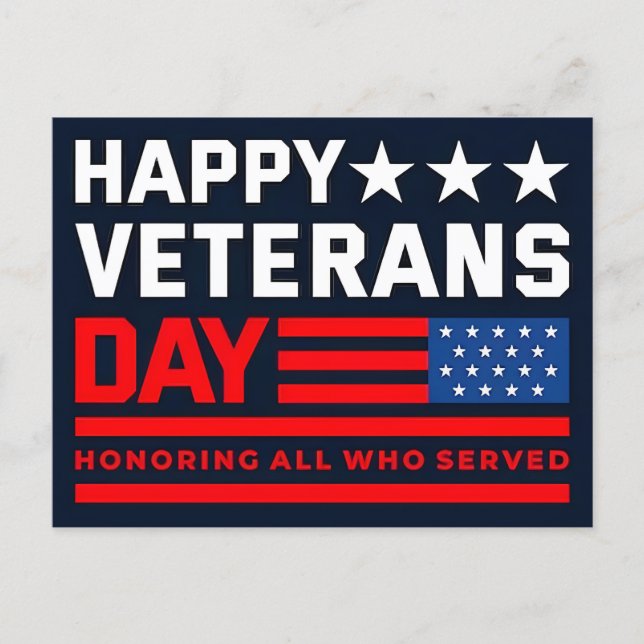 Thank You for Your Service: Veterans Day 2025  Helg Vykort (Framsida)