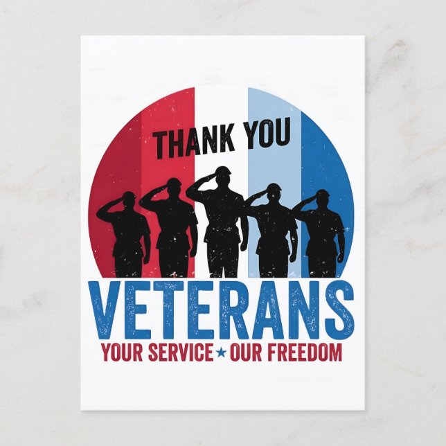 Thank You for Your Service: Veterans Day 2025  Helg Vykort (Framsida)