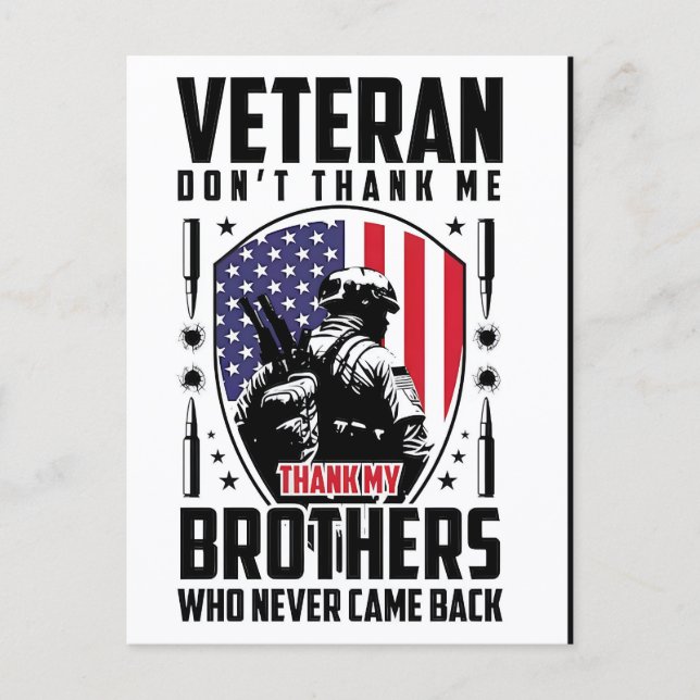 Thank You for Your Service: Veterans Day 2025  Helg Vykort (Framsida)