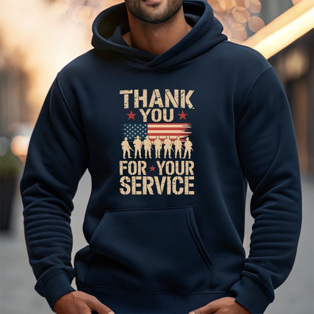 THANK YOU FOR YOUR SERVICE Veterans Day Tribute Hoodie (Skapare uppladdad)
