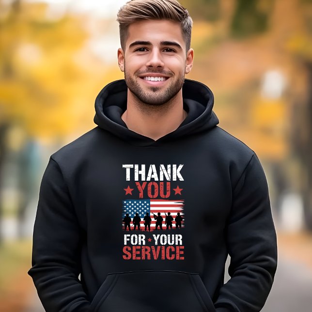 THANK YOU FOR YOUR SERVICE Veterans Day Tribute Hoodie (Skapare uppladdad)