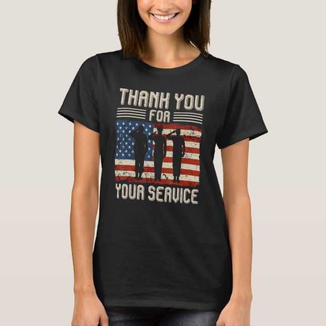Thank you for your services Patriotic - veterans d T Shirt (Framsida)
