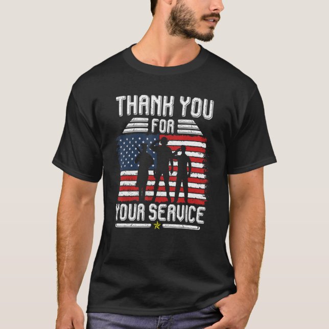 Thank you for your services Patriotic - veterans d T Shirt (Framsida)
