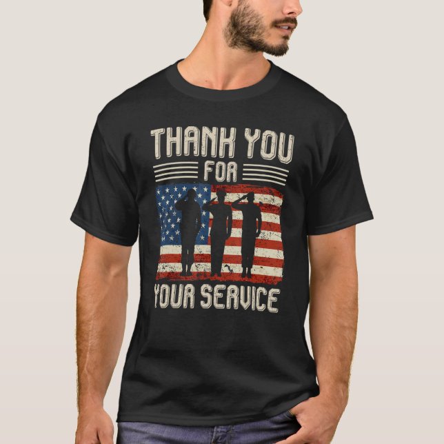 Thank you for your services Patriotic - veterans d T Shirt (Framsida)