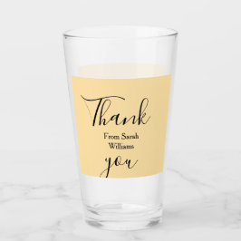 Thank you from add name yellow Pastel boho wedding Glaskopp