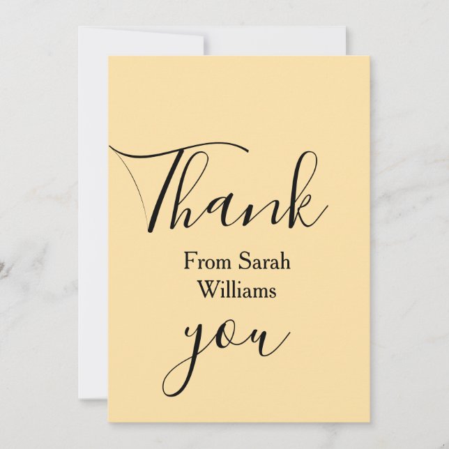Thank you from add name yellow Pastel boho wedding Inbjudningar (Framsida)