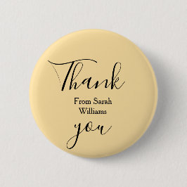 Thank you from add name yellow Pastel boho wedding Knapp