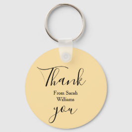 Thank you from add name yellow Pastel boho wedding Nyckelring