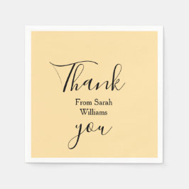 Thank you from add name yellow Pastel boho wedding Pappersservett
