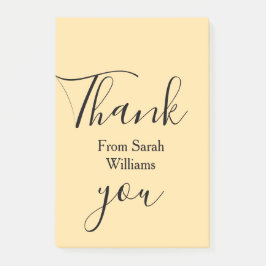 Thank you from add name yellow Pastel boho wedding Post-it Block