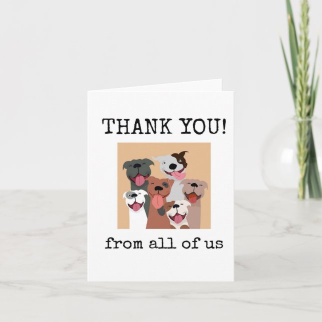 Thank You, From All of Us, Customers, Funny Dogs Kort (Framsida)