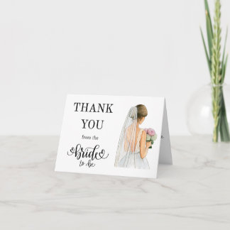 Thank you from the Bride to Be Anteckningskort