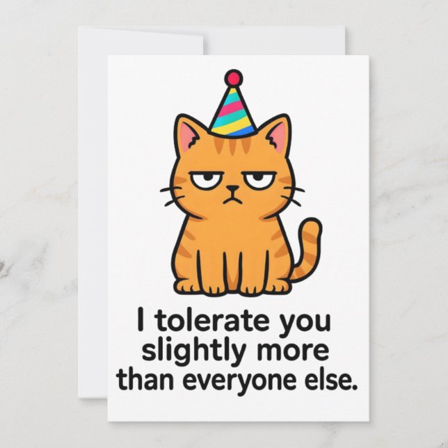 Thank You Funny Cat Card - Friendship Tack Kort (Framsida)