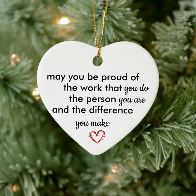 Thank You Gift, Personalized Be Proud of You, Julgransprydnad Keramik (Träd)