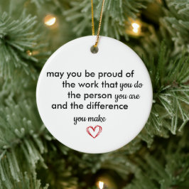 Thank You Gift, Personalized Be Proud of You, Julgransprydnad Keramik