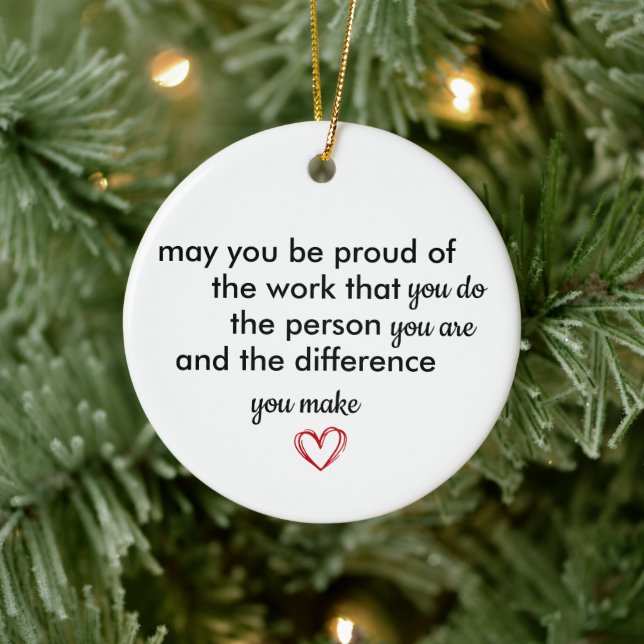 Thank You Gift, Personalized Be Proud of You, Julgransprydnad Keramik (Träd)