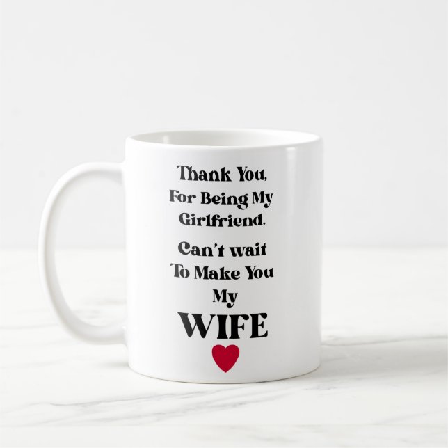 Thank You Girlfriend/Wife Valentine's Card Kaffemugg (Vänster)