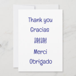 Thank you-Gracias-謝謝-Merci-Obrigado Blank blue Tack Kort