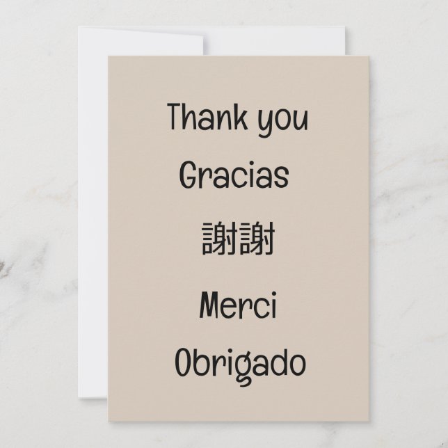 Thank you-Gracias-謝謝-Merci-Obrigado Blank Tack Kort (Framsida)