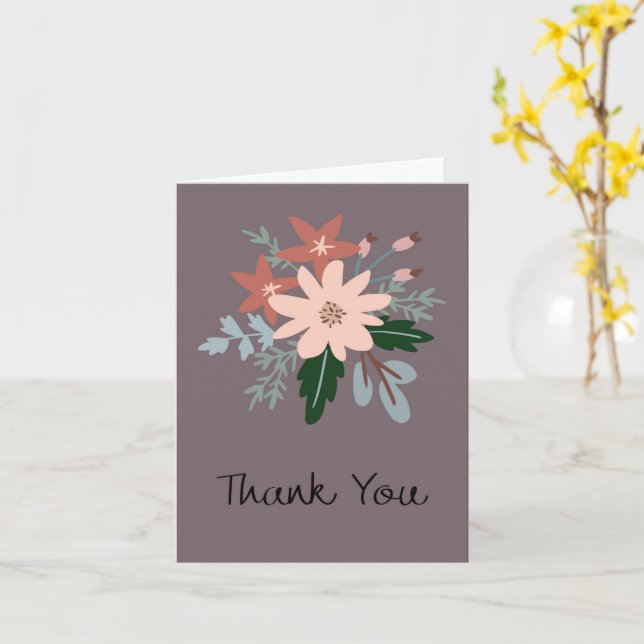 Thank you greeting card kort (Gul blomma)