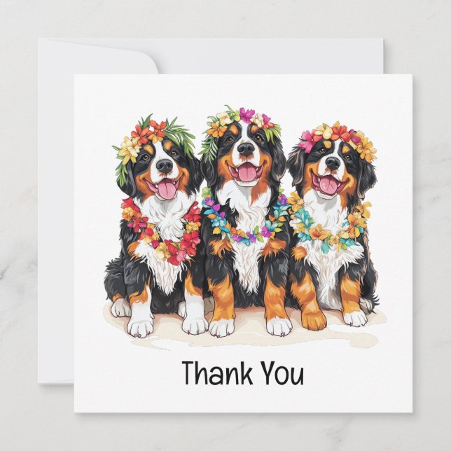 Thank You Hawaiian Bernese Mountain Dogs Tack Kort (Framsida)