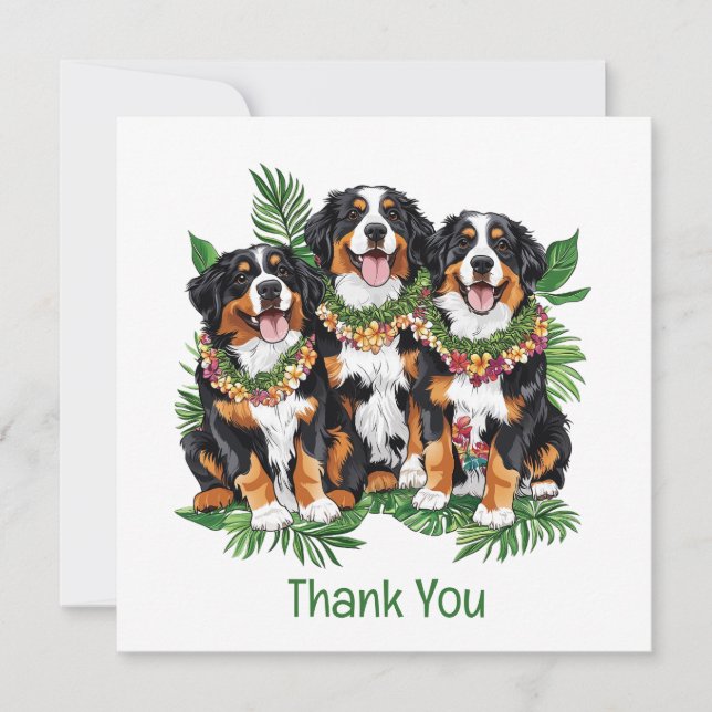 Thank You Hawaiian Bernese Mountain Dogs Tack Kort (Framsida)