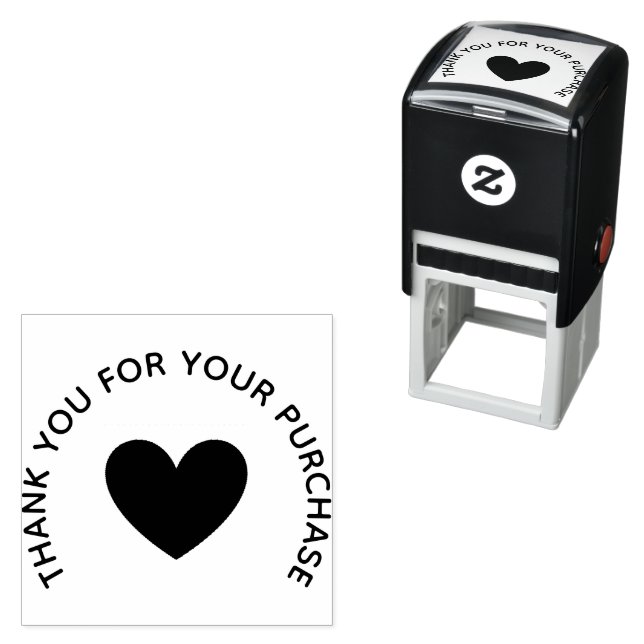 “Thank You” heart Accent Rubber Stamp Självfärgande Stämpel (In Situ)