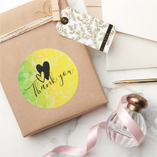 Thank you Heart Love  Runt Klistermärke