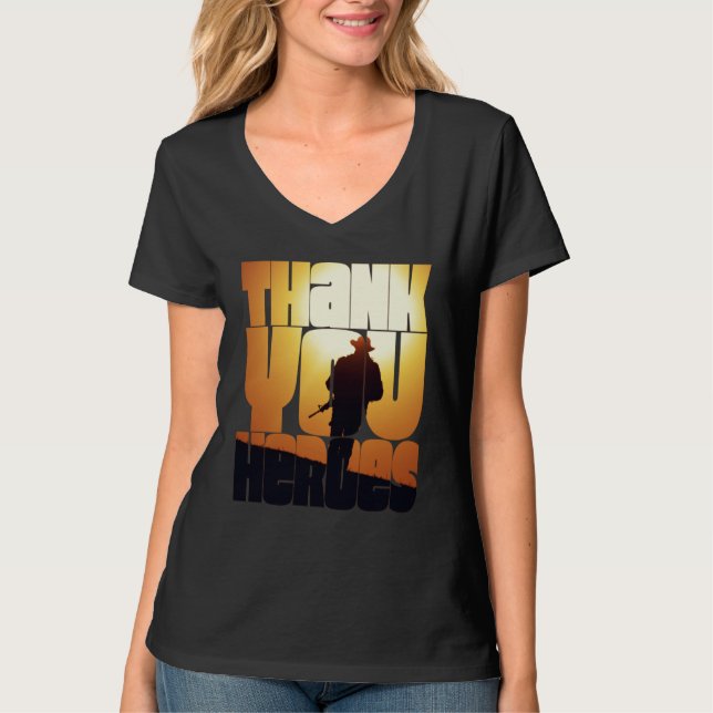 Thank You Heroes  6 T Shirt (Framsida)