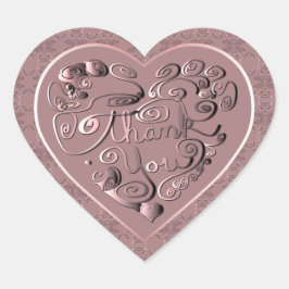 Thank You Hjärtformat Klistermärke