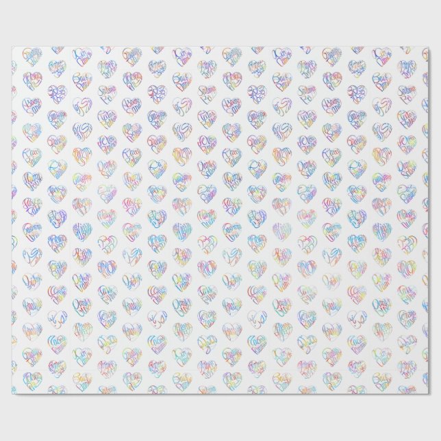 Thank you in 44langs as heart shaped DC pattern Presentpapper (Platt)