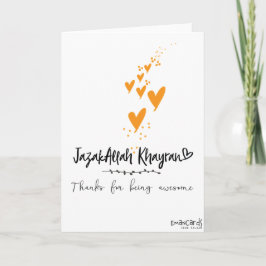 Thank You - JazakAllah with hearts Kort