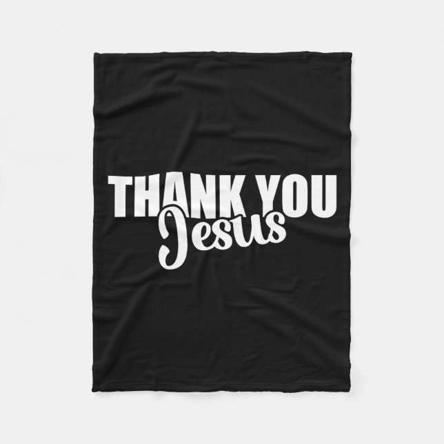 Thank You Jesus Faith Based Christian Bible Gospel Fleecefilt (Framsidan)