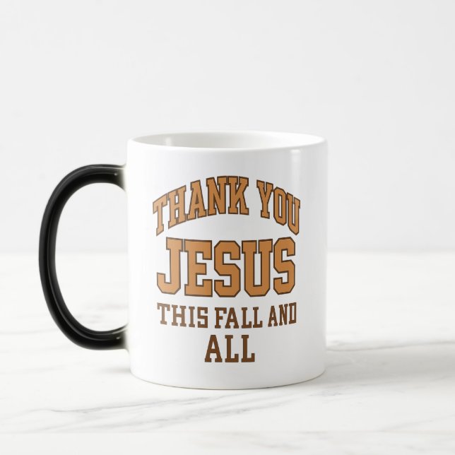 Thank You Jesus This Fall and All –  Fall theme Magisk Mugg (Vänster)