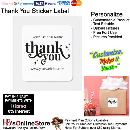 Thank You Label Elegant Packaging Promoting 15 Fyrkantigt Klistermärke