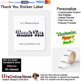 Thank You Label Elegant Packaging Promoting 28 Fyrkantigt Klistermärke