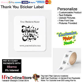 Thank You Label Elegant Packaging Promoting 30 Fyrkantigt Klistermärke